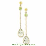 14K Peridot and Green Amethyst Post Earrings