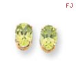 14k Peridot Diamond oval stud earring