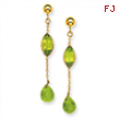 14K Peridot Post Earrings