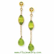 14K Peridot Post Earrings