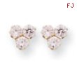 14k Pink CZ Post Earrings