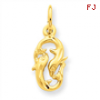 14k Pisces Zodiac Charm