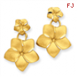 14k Plumeria Dangle Earrings