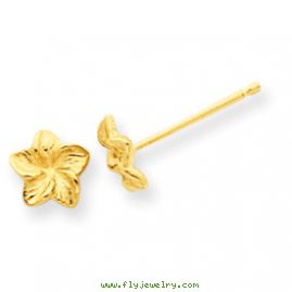 14k Plumeria Flower Post earrings