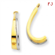 14k Polished & Rhodium J-Hoop Earring Jackets