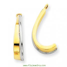 14k Polished & Rhodium J-Hoop Earring Jackets