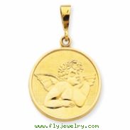 14k Polished & Satin Angel Pendant