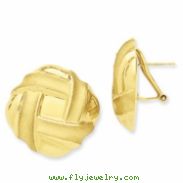 14k Polished & Satin Omega Back Post Earrings