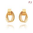 14K Polished & Twisted Fancy Post Earrings