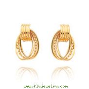 14K Polished & Twisted Fancy Post Earrings