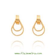 14K Polished & Twisted Geometric Post Earrings