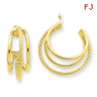 14k Polished & Twisted Triple Hoop Earring Jackets