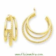 14k Polished & Twisted Triple Hoop Earring Jackets