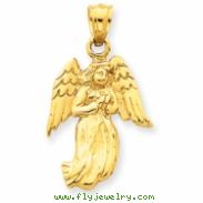 14k Polished Angel Charm