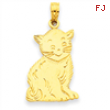 14k Polished Cat Charm