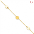 14K Polished Disc Adjustable Anklet