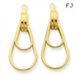 14k Polished Double Teardrop Earring Jackets