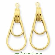 14k Polished Double Teardrop Earring Jackets