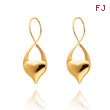 14K Polished Endless Twist Heart Earrings