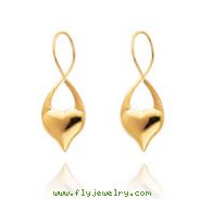 14K Polished Endless Twist Heart Earrings