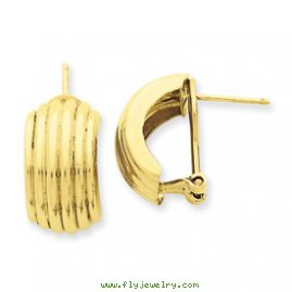 14k Polished Fancy Omega Back Post Earrings