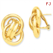 14k Polished Fancy Omega Back Post Earrings