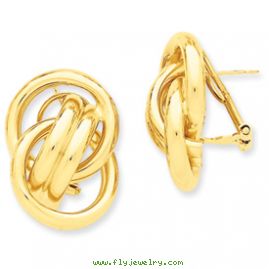 14k Polished Fancy Omega Back Post Earrings