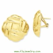 14k Polished Fancy Omega Back Post Earrings