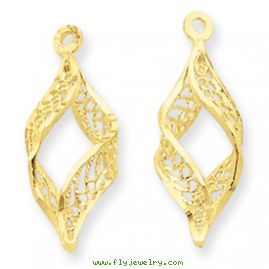 14k Polished Filigree Swirl Earring Jackets