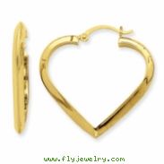 14k Polished Heart Hoop Earring