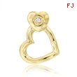 14K Polished Heart Outline Diamond Pendant