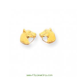 14k Polished Horse Head Post Earrings