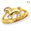 14k Polished Horse Ring