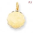 14k Polished Its a Boy Scalloped Disc Charm