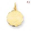 14k Polished Its a Girl Scalloped Disc Charm