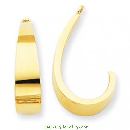 14k Polished J-Hoop Earring Jackets