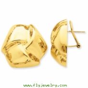 14k Polished Knot Omega Back Post Earrings