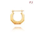 14K Polished Patterned Hoop Earrings