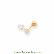 14k Polished Reversible CZ & 4mm Ball Earrings