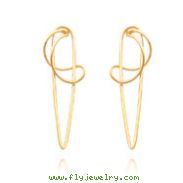 14K Polished Spiral Design Post Earrings