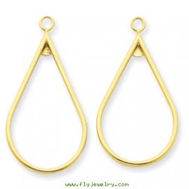 14k Polished Teardrop Earring Jackets