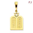 14k Polished Torah with Star of David Charm