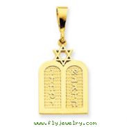 14k Polished Torah with Star of David Charm