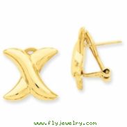 14k Polished X Omega Back Post Earrings