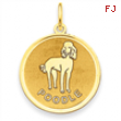 14k Poodle Disc Charm