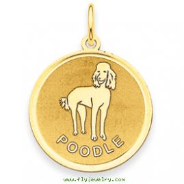 14k Poodle Disc Charm