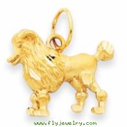 14k Poodle Dog Charm