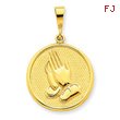14k Praying Hands & Serenity Prayer Pendant