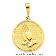 14k Praying Hands & Serenity Prayer Pendant