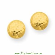 14k Puffed Round Post Earrings